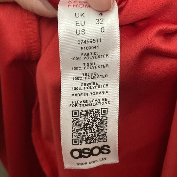 ASOS Red Button Through Wrap Top V Neck Short Sleeve Maxi Tea Dress NWT Size 0 - Picture 10 of 14